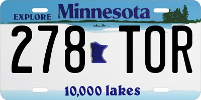 MN license plate 278TOR
