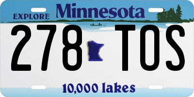 MN license plate 278TOS