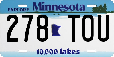 MN license plate 278TOU