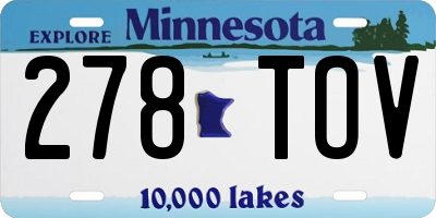 MN license plate 278TOV