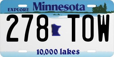 MN license plate 278TOW