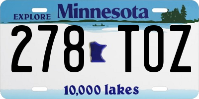 MN license plate 278TOZ
