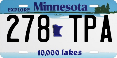 MN license plate 278TPA