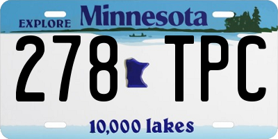 MN license plate 278TPC