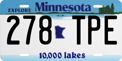 MN license plate 278TPE