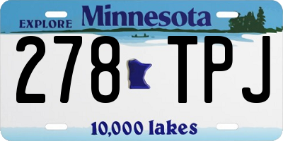 MN license plate 278TPJ