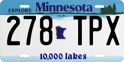 MN license plate 278TPX