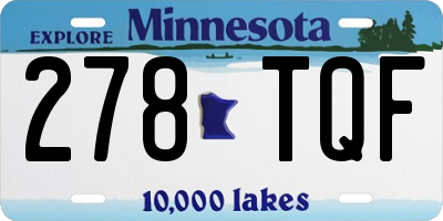MN license plate 278TQF