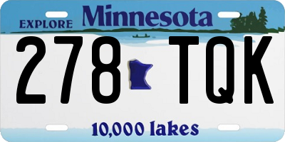 MN license plate 278TQK