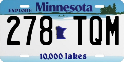 MN license plate 278TQM