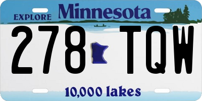 MN license plate 278TQW