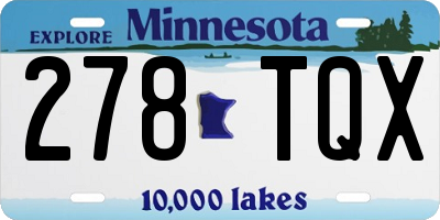 MN license plate 278TQX