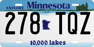 MN license plate 278TQZ