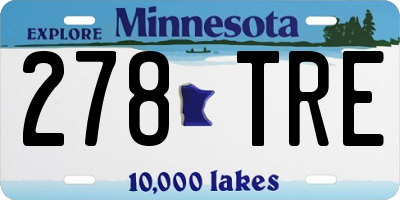 MN license plate 278TRE