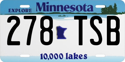 MN license plate 278TSB