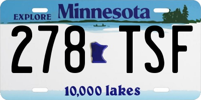 MN license plate 278TSF