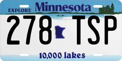 MN license plate 278TSP