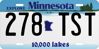 MN license plate 278TST