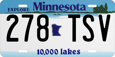 MN license plate 278TSV