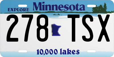 MN license plate 278TSX