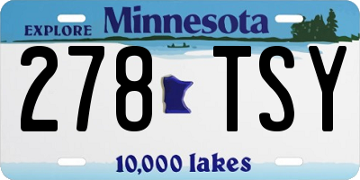 MN license plate 278TSY