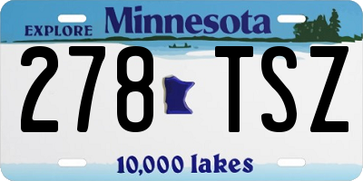 MN license plate 278TSZ