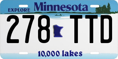 MN license plate 278TTD