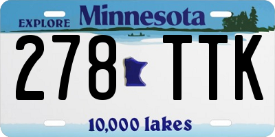 MN license plate 278TTK