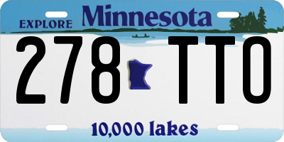 MN license plate 278TTO