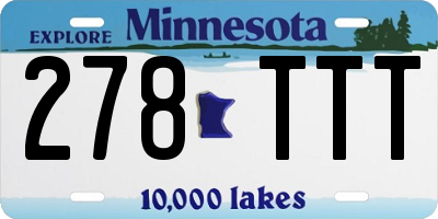 MN license plate 278TTT
