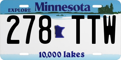 MN license plate 278TTW