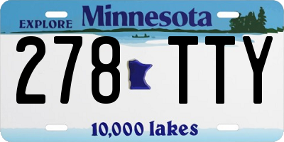 MN license plate 278TTY