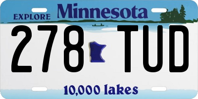 MN license plate 278TUD