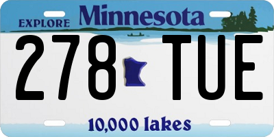 MN license plate 278TUE