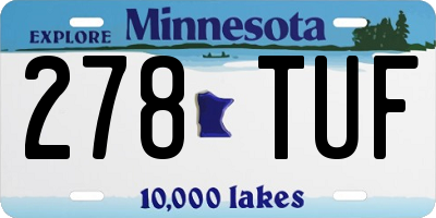MN license plate 278TUF
