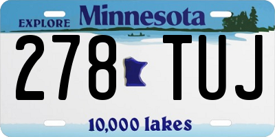 MN license plate 278TUJ