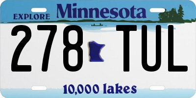 MN license plate 278TUL