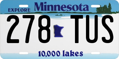 MN license plate 278TUS
