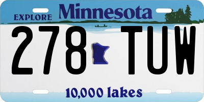MN license plate 278TUW