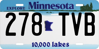 MN license plate 278TVB
