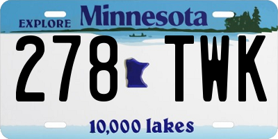 MN license plate 278TWK