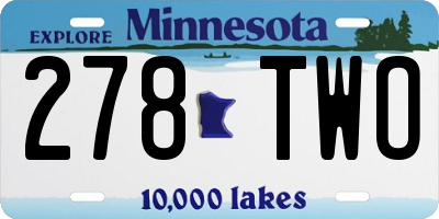 MN license plate 278TWO