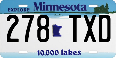 MN license plate 278TXD