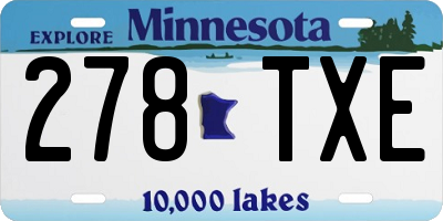 MN license plate 278TXE