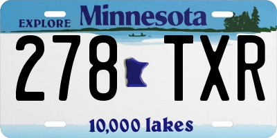 MN license plate 278TXR