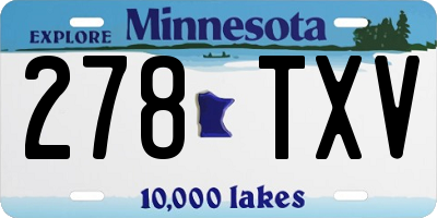 MN license plate 278TXV