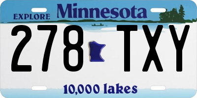 MN license plate 278TXY