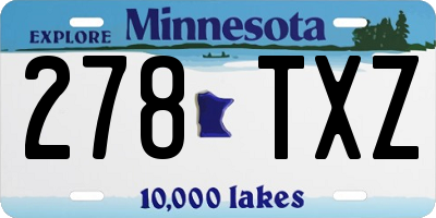 MN license plate 278TXZ