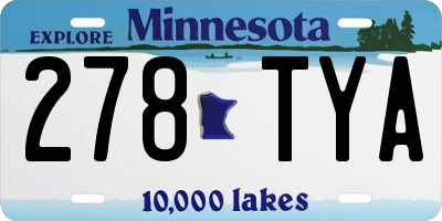 MN license plate 278TYA