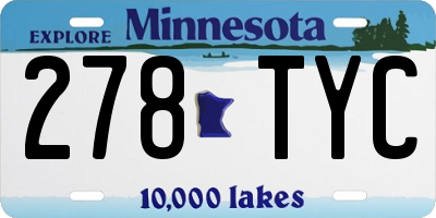 MN license plate 278TYC